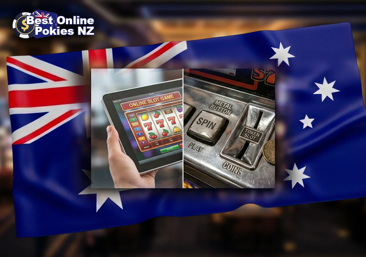 Comparison between online slots websites and land based gambling halls.
